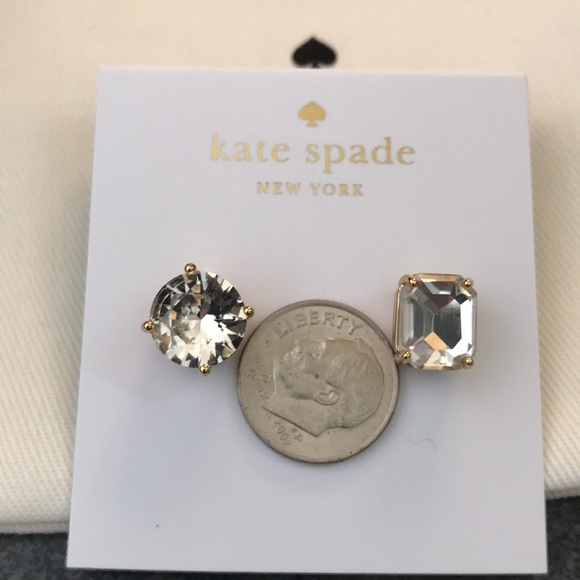 NEW Kate Spade mismatched faceted stud earrings - Picture 6 of 7